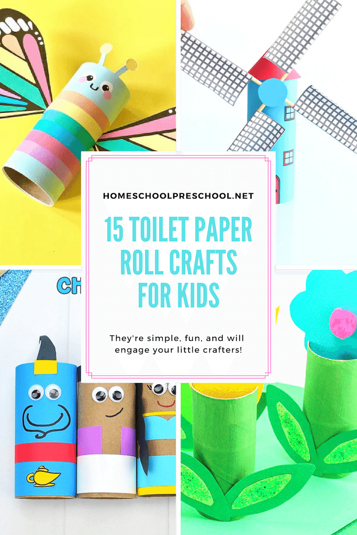 These adorable printable toilet paper roll crafts come with free templates to make your crafting session super easy and fun!