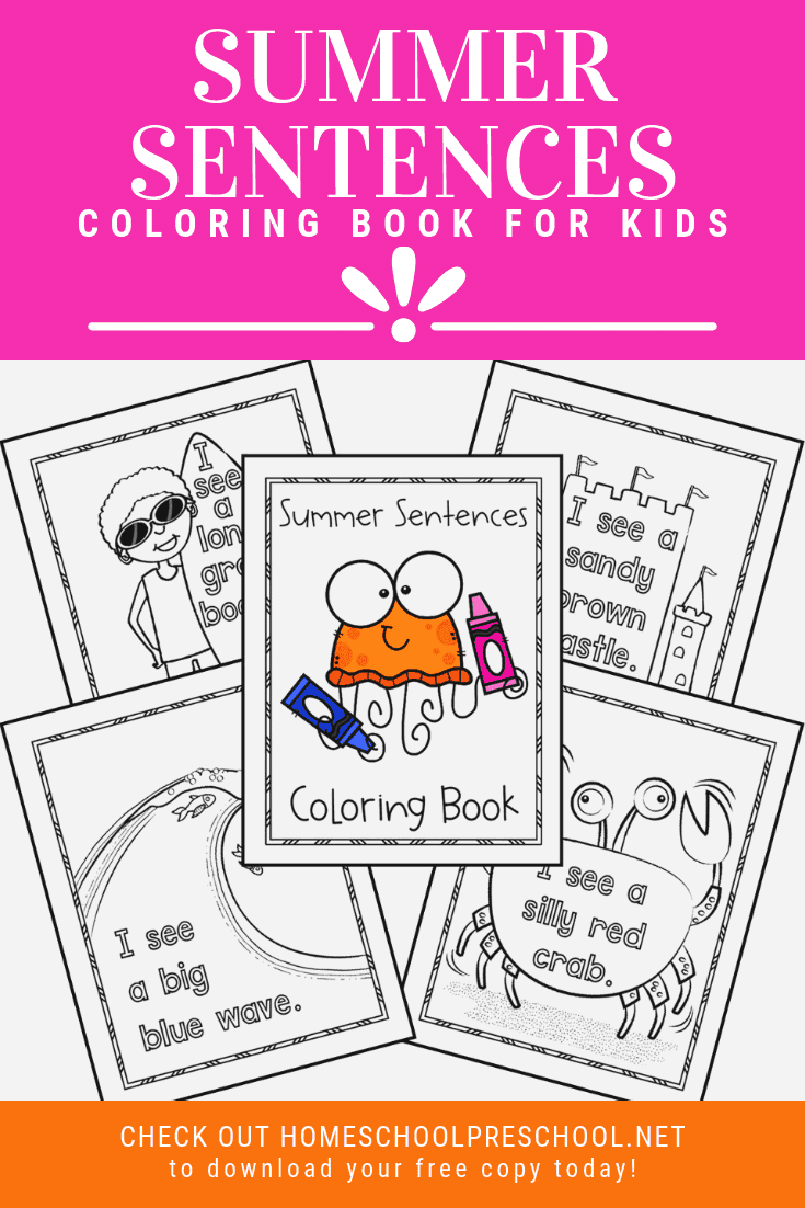 Free printable summer coloring pages! Keep kids occupied this summer with this fun summer coloring book that you can print from home!