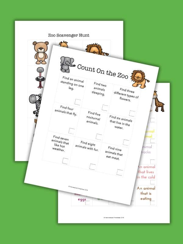 Zoo Scavenger Hunt Printables