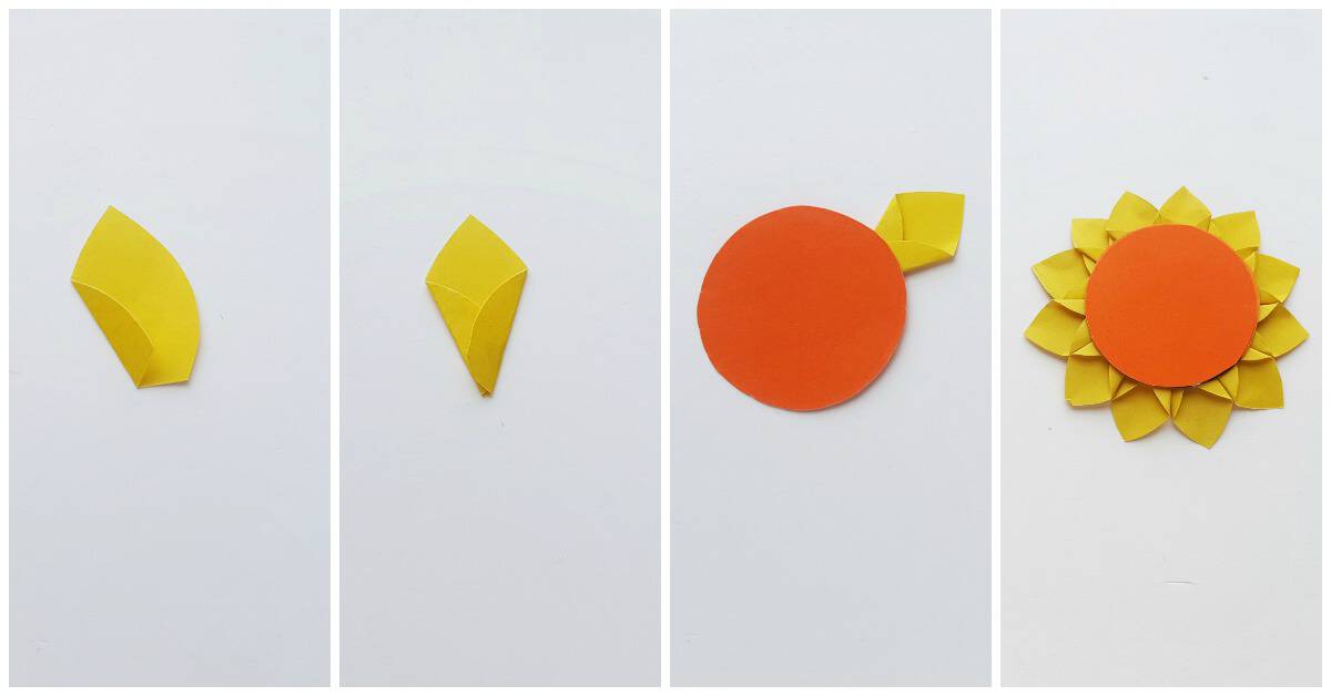 This sunflower paper craft is a great activity for kids to do on a long hot summer day. It is a great opportunity for kids to work on scissor skills.