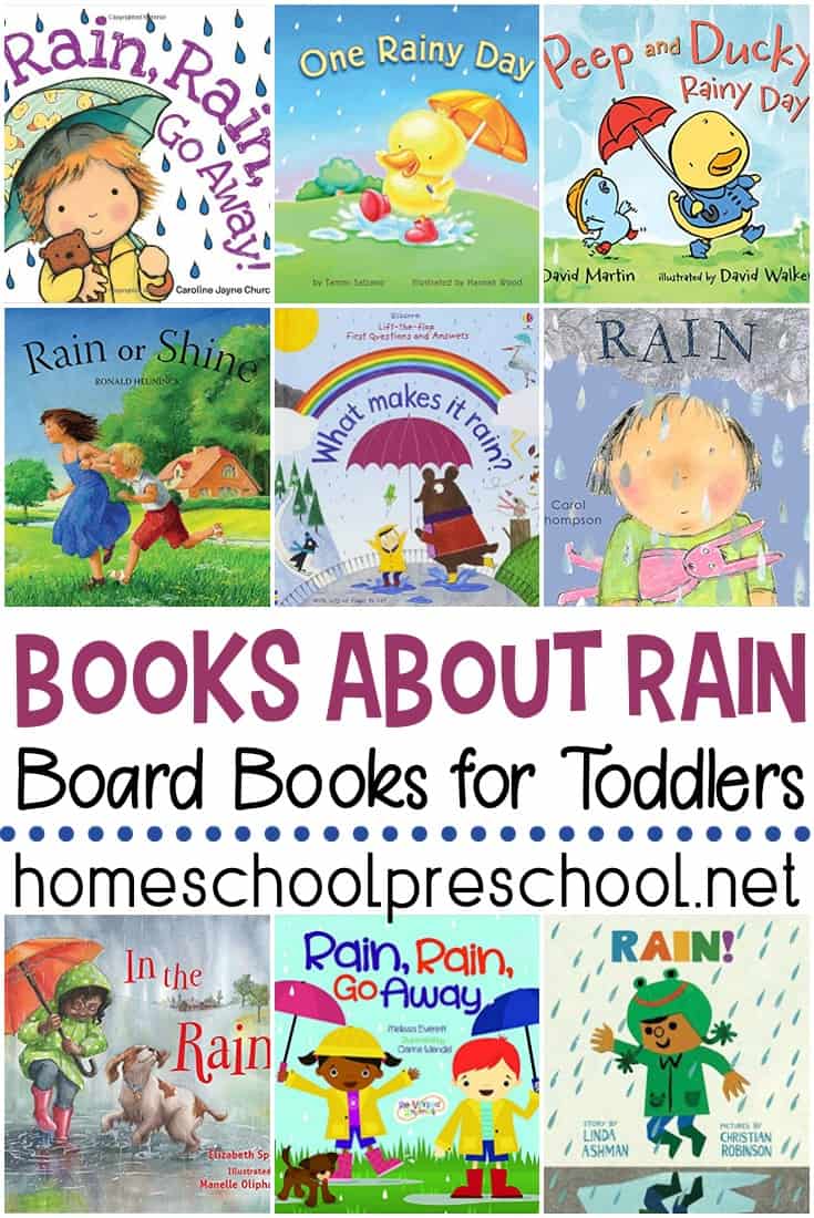 Show toddlers how much fun a rainy day can be with these books about rain for toddlers. This collection of board books is perfect for little ones!