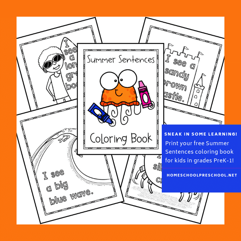 Free printable summer coloring pages! Keep kids occupied this summer with this fun summer coloring book that you can print from home!