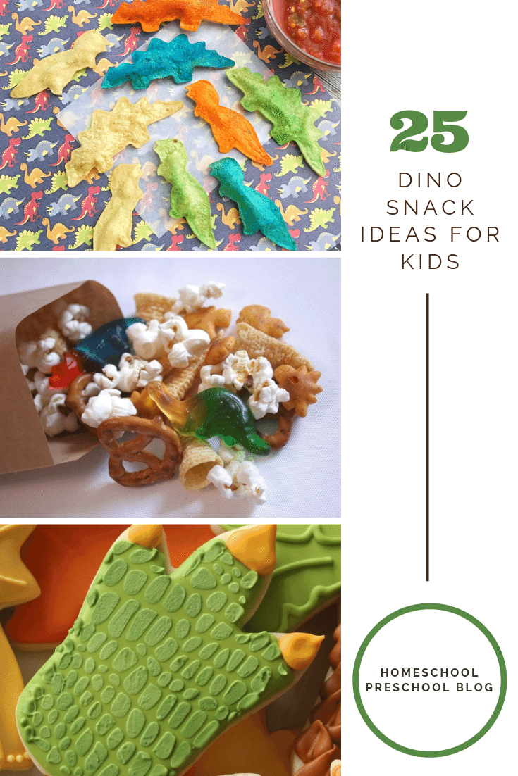 Create one or more of these dinosaur snack ideas for your dinosaur theme. During your dinosaur studies or a dinosaur party, your kids will love these ideas.