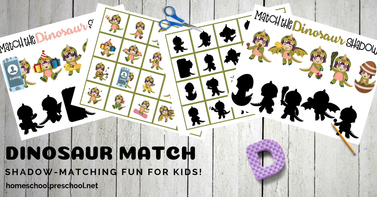 What child doesn't love dinosaurs? Kids love them, and they'll love this dinosaur matching game printable that helps develop visual discrimination skills!