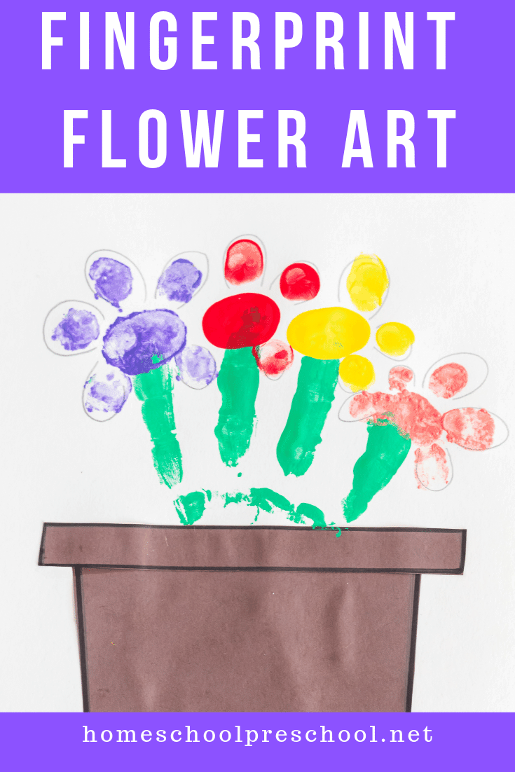 These fingerprint flowers are simple enough for toddlers and preschoolers to make. This craft makes a great gift or keepsake for Mother's Day, as well.