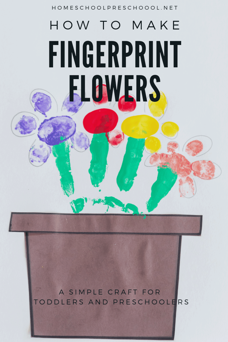These fingerprint flowers are simple enough for toddlers and preschoolers to make. This craft makes a great gift or keepsake for Mother's Day, as well.