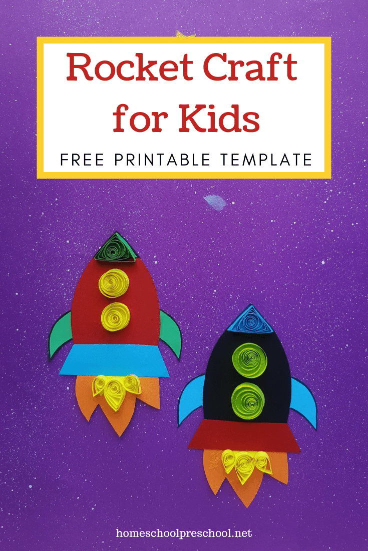 Looking for an easy rocket ship craft for kids? Our simple paper quilled rocket craft includes a printable template, making it perfect for home and school.