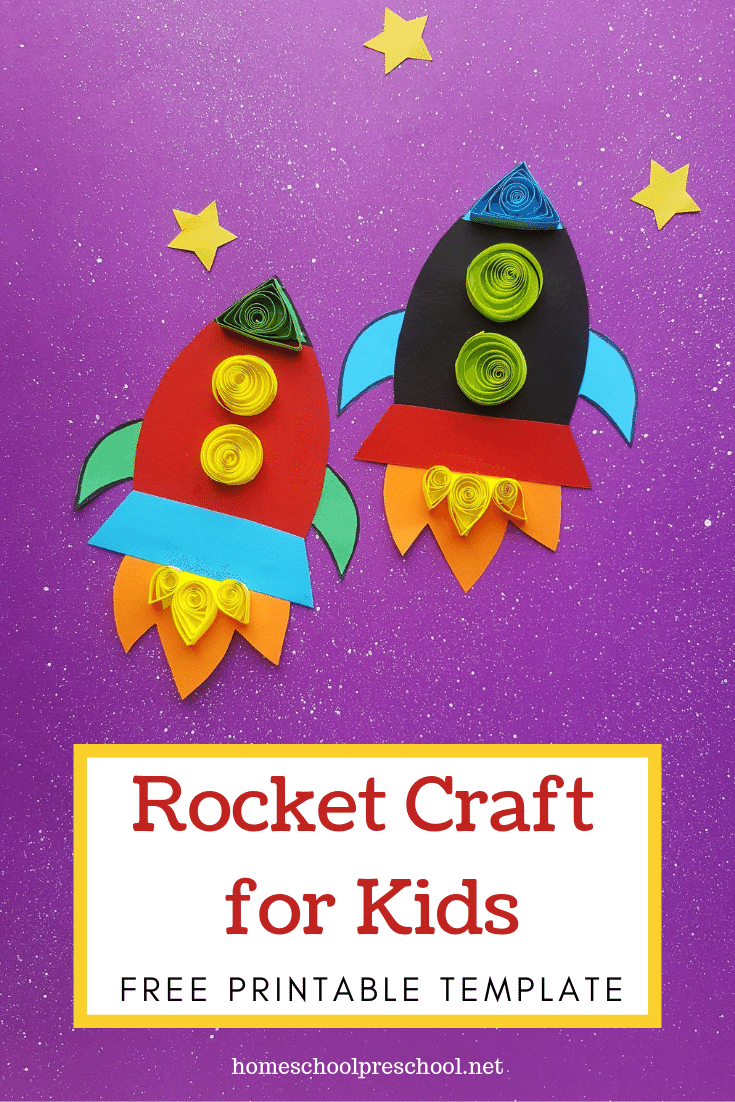 Looking for an easy rocket ship craft for kids? Our simple paper quilled rocket craft includes a printable template, making it perfect for home and school.