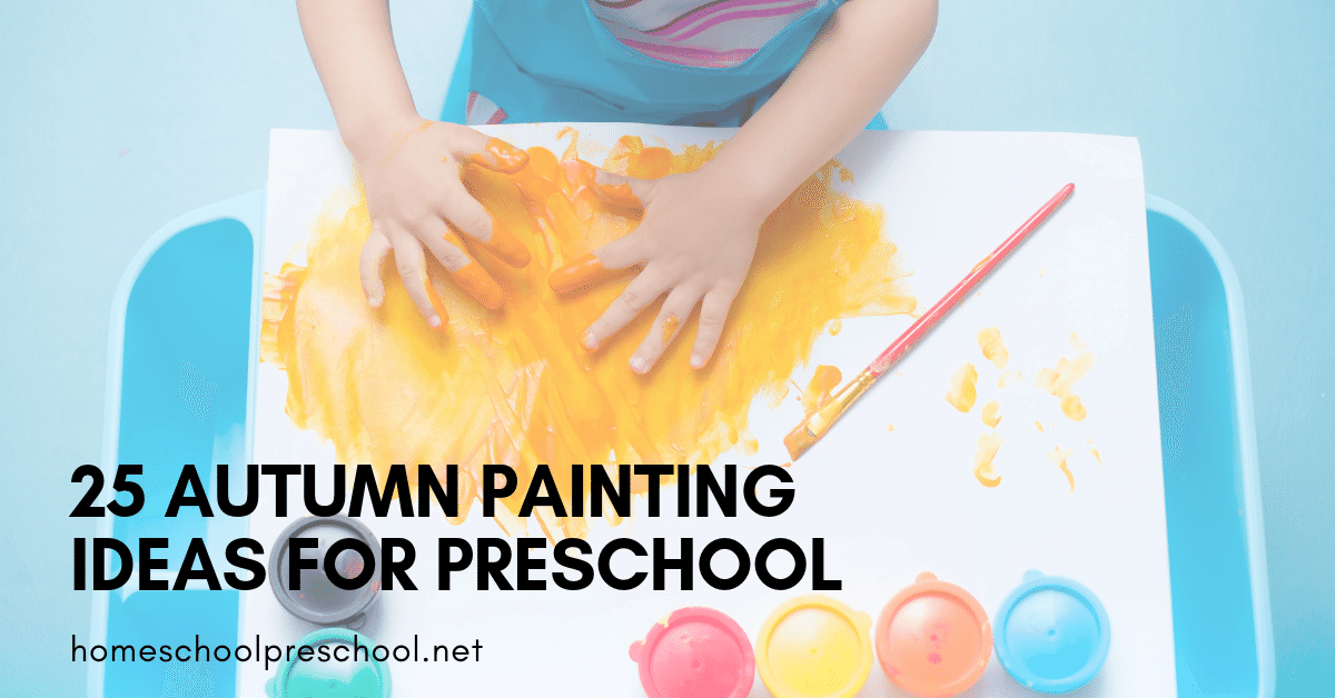If you can handle a little mess with your kids, you don't want to miss these autumn painting activities! They're perfect for preschoolers.