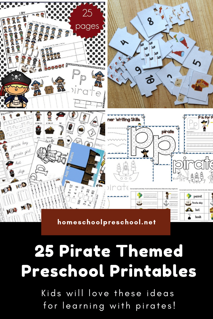 You don't want to miss these preschool pirate theme printables! They're perfect for your Letter P or pirate themed preschool activities.
