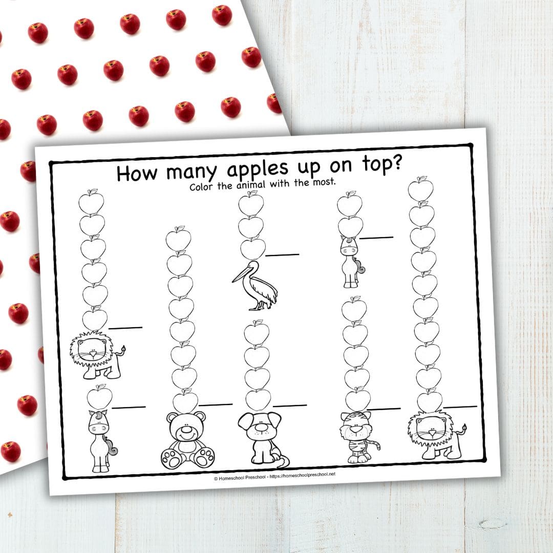 Ten Apples Up On Top Preschool Math Activities