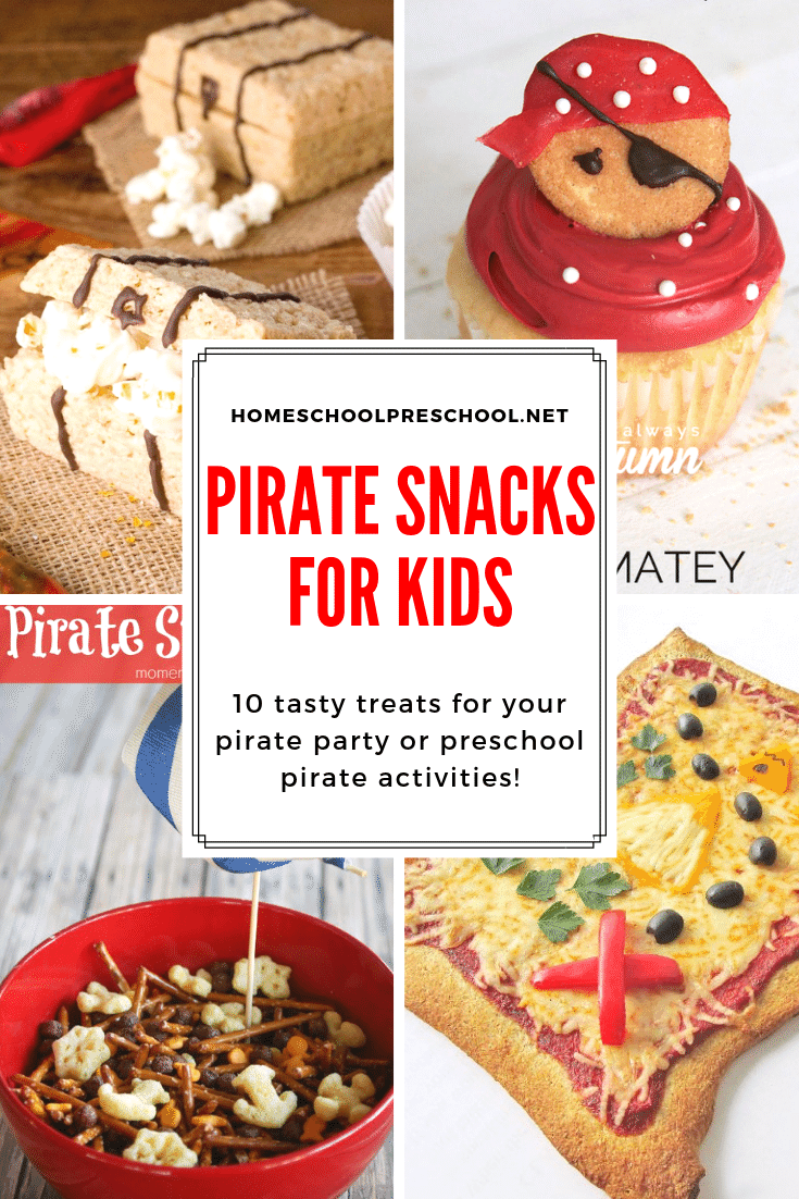 Fix one of these pirate themed snacks for preschool during your pirate-themed lessons. They're perfect for preschool parties, as well!