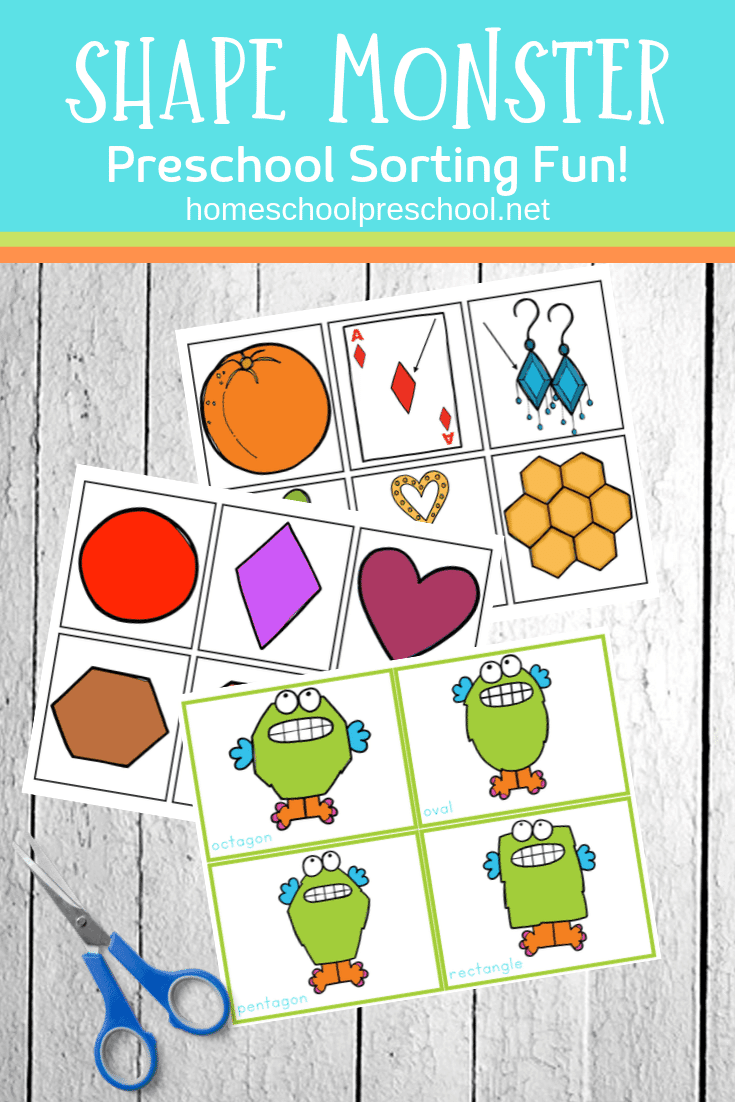 Here's a fun shape monster sorting activity for preschoolers! It's perfect for Halloween time, and can definitely be used all year long. 