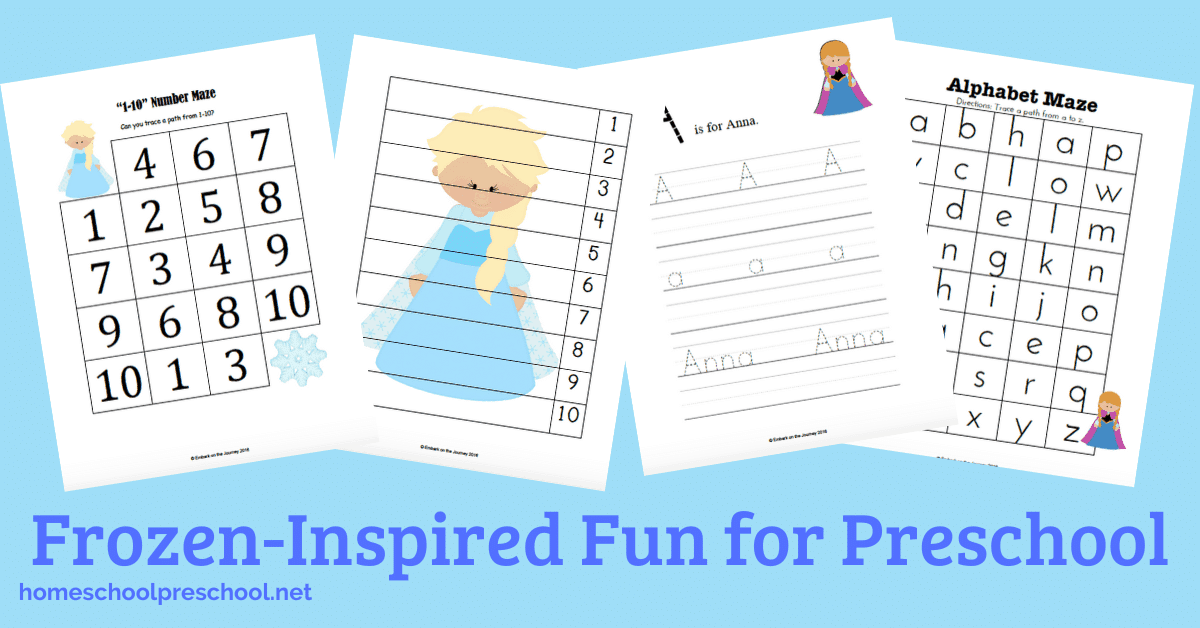 Fans of Ana and Elsa are sure to love these free Frozen worksheets for preschoolers. They're packed with lots of math and literacy fun for winter!