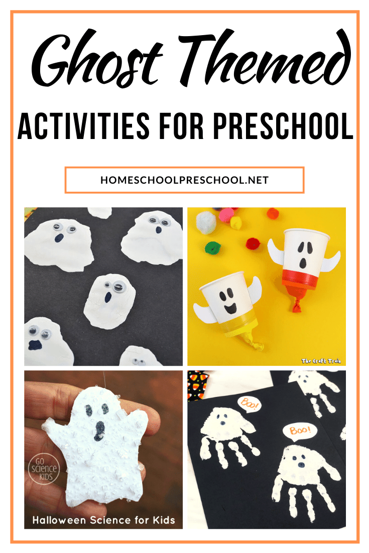 Don't miss these ghost activities for preschoolers! They're perfect for your preschool Halloween activities. Find art, printables, songs and more.