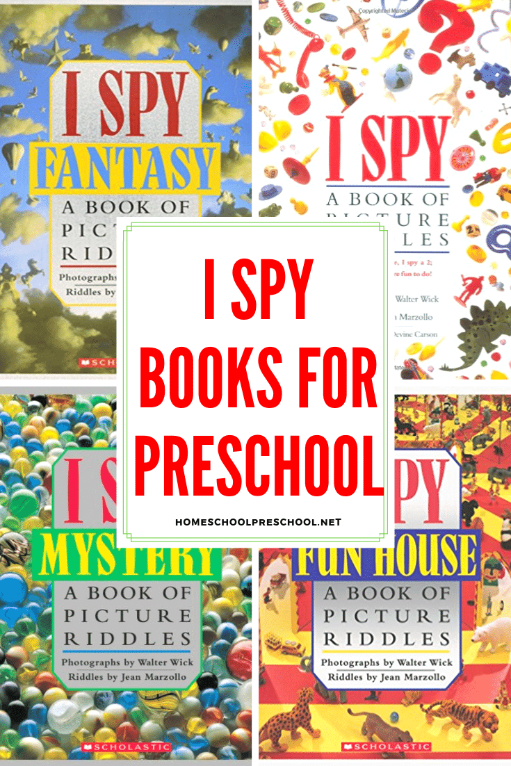 Grab one or more of these I Spy preschool books for a fun quiet time activity! They're also great for travel activities or entertaining kids during long waits.&nbsp;