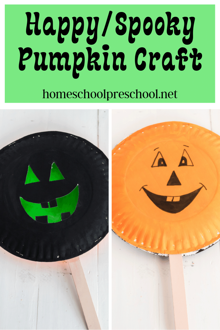 Here's a fun happy/spooky paper plate preschool pumpkin craft that is perfect for your autumn and/or Halloween activities.