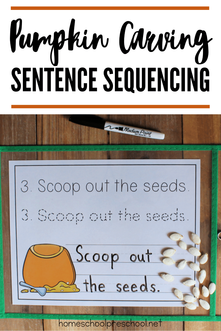 Download and print these pumpkin sentence sequencing worksheets this fall. Kindergarteners can practice handwriting and sequencing together.