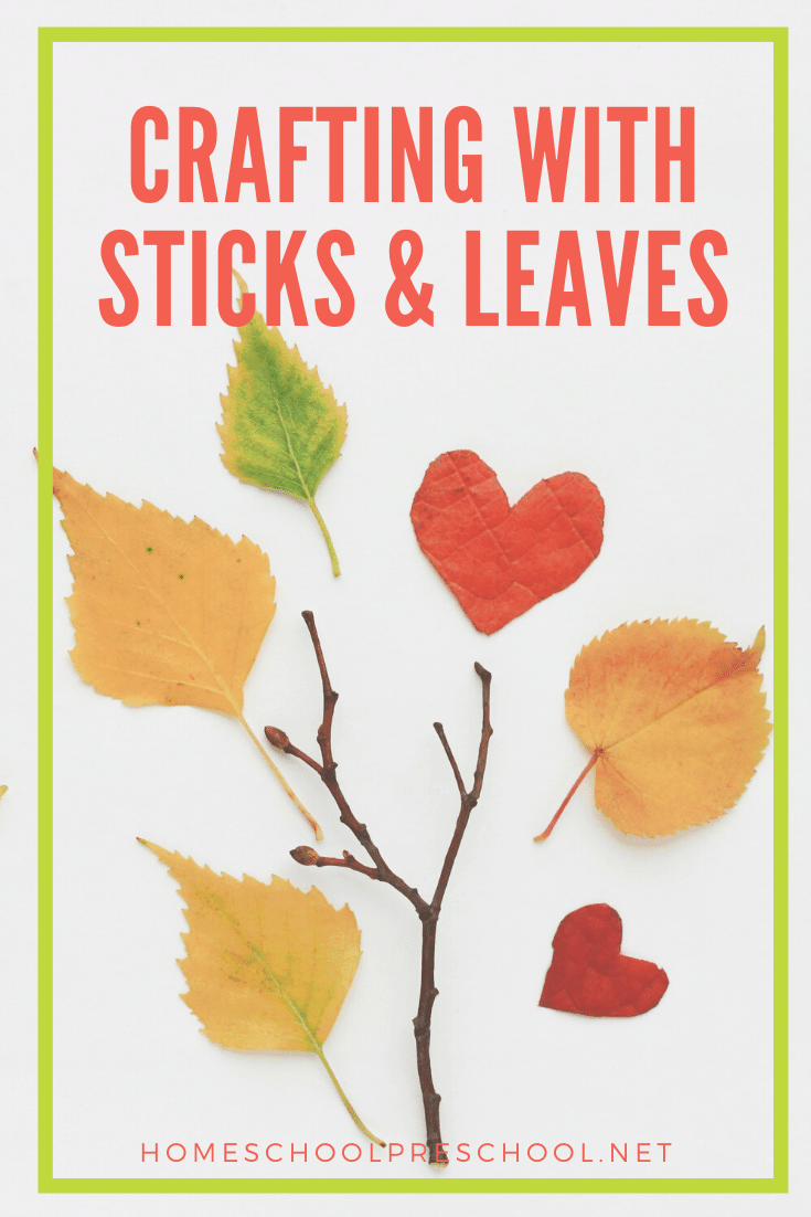 As you head out on your fall nature walk, gather some supplies to make a few of these crafts with leaves and sticks. Crafting with nature is so much fun!
