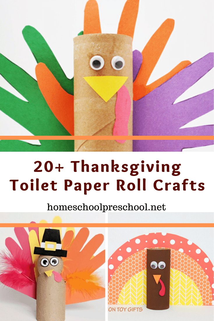 These Thanksgiving toilet paper roll crafts are perfect for young crafters. Preschool and kindergarten kiddos will enjoy making them for the holidays.