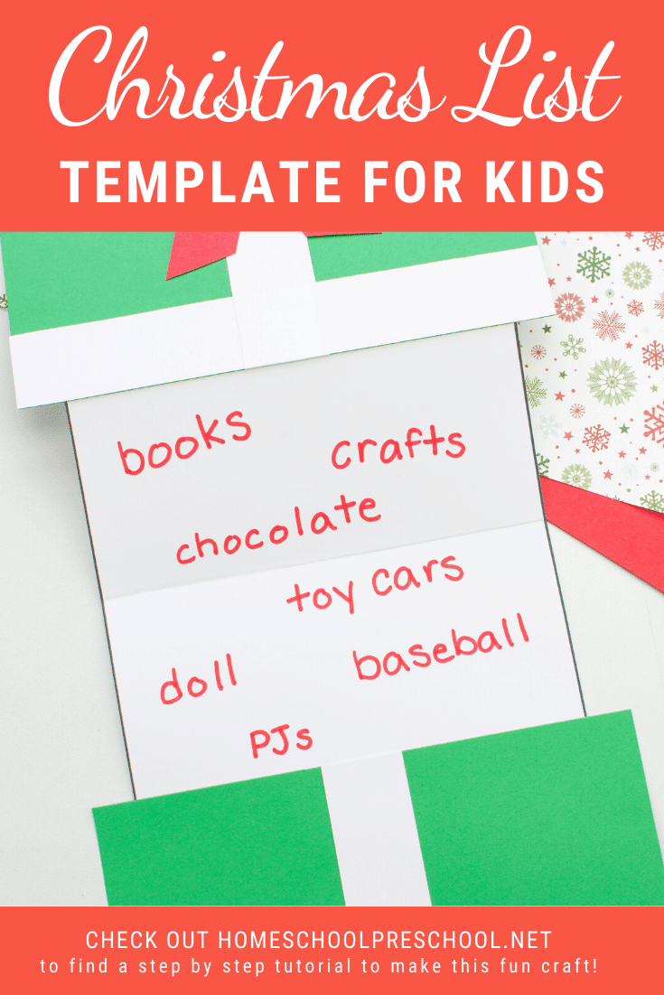 Your kids will love making this foldable Christmas present craft! They can use this Christmas list template to tell Santa exactly what they want this year.