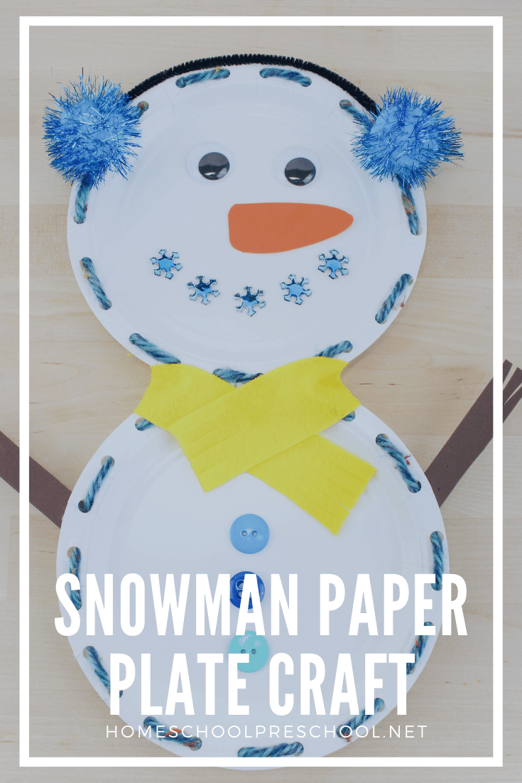 This snowman paper plate craft is easy to make and absolutely adorable! Add this winter craft to your snowman activities for preschool. 