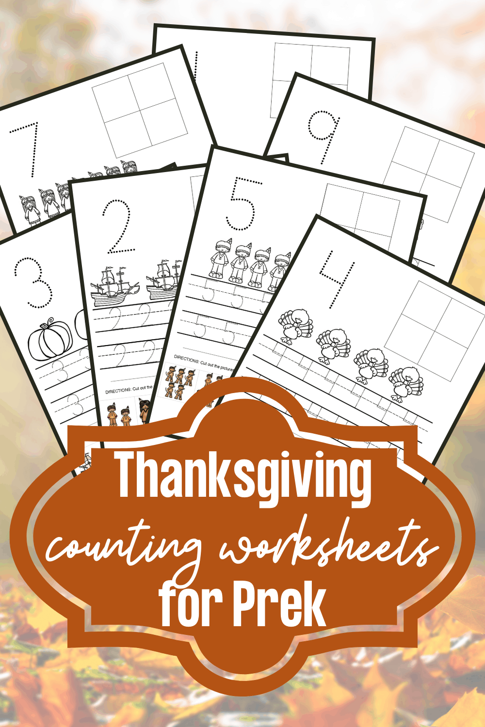 Thanksgiving Counting Worksheets