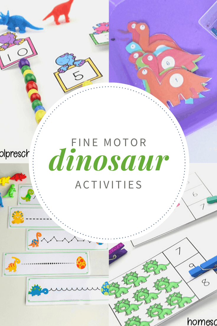 Pinching, cutting, and tracing are all great motor skills activities. Discover more in this collection of dinosaur fine motor activities for preschoolers!