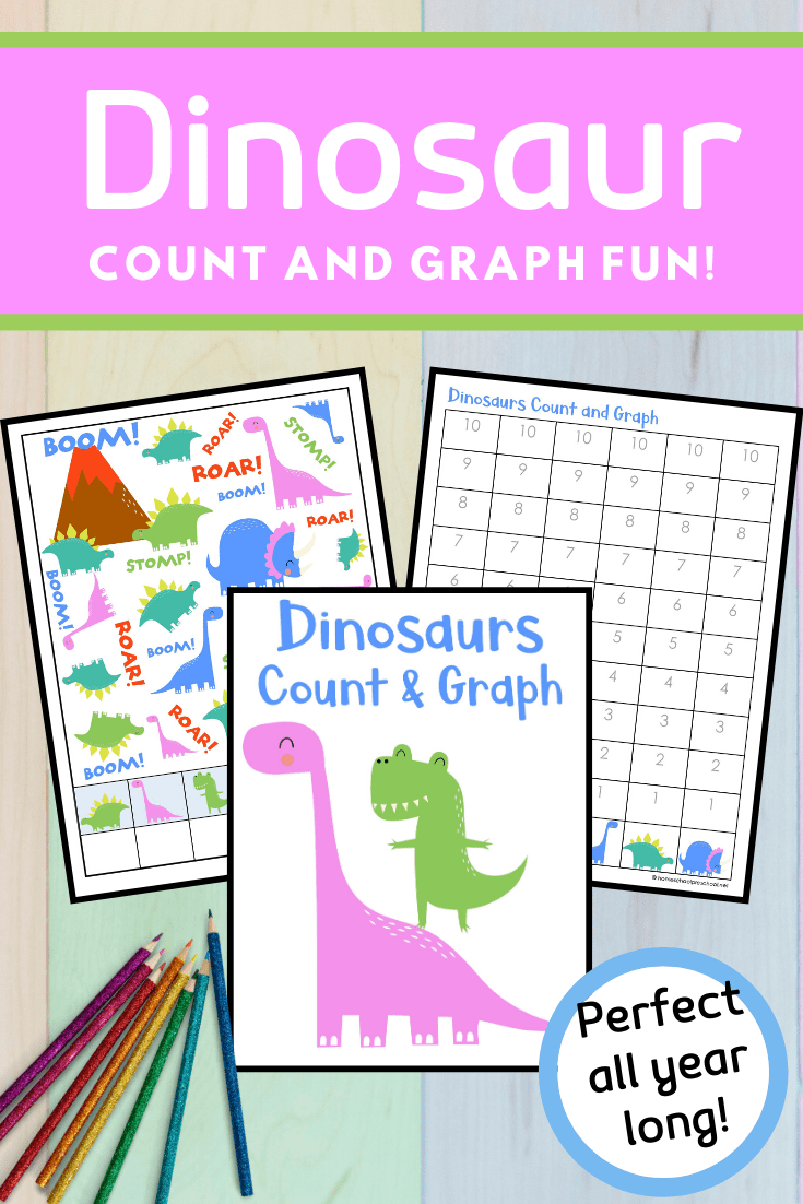 This dinosaur count and graph activity is a great way for preschoolers to practice counting and graphing skills any time of the year.