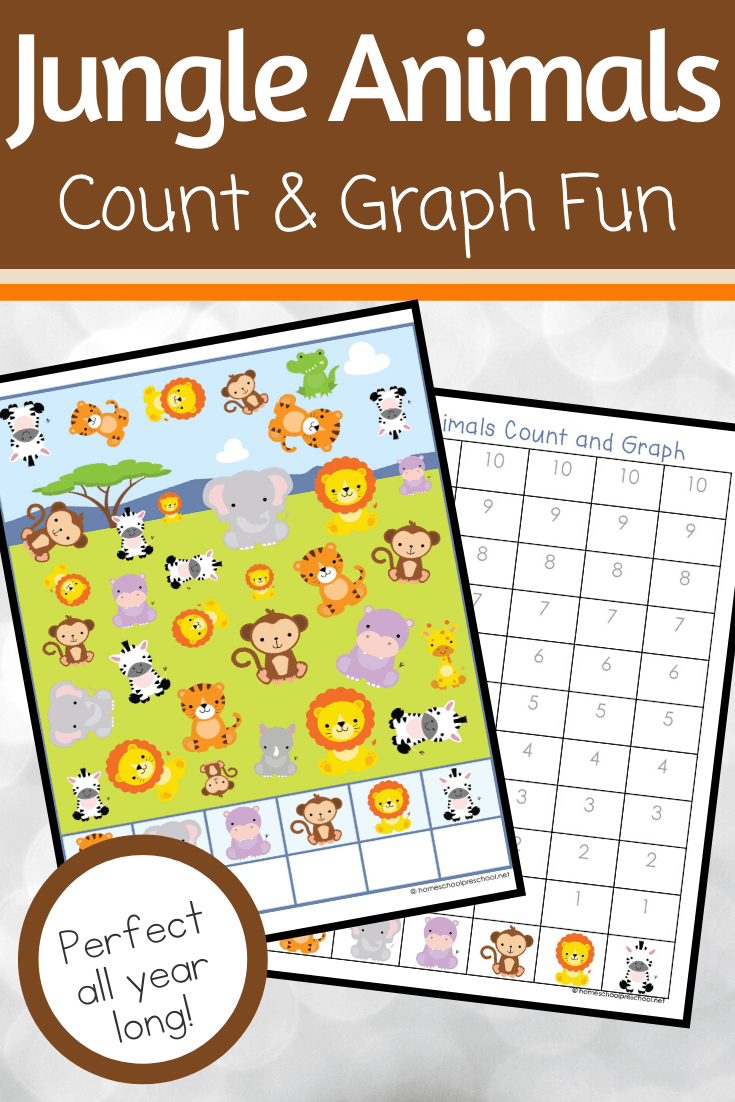 This jungle animals count and graph activity is a great way to practice counting and graphing skills all year long!