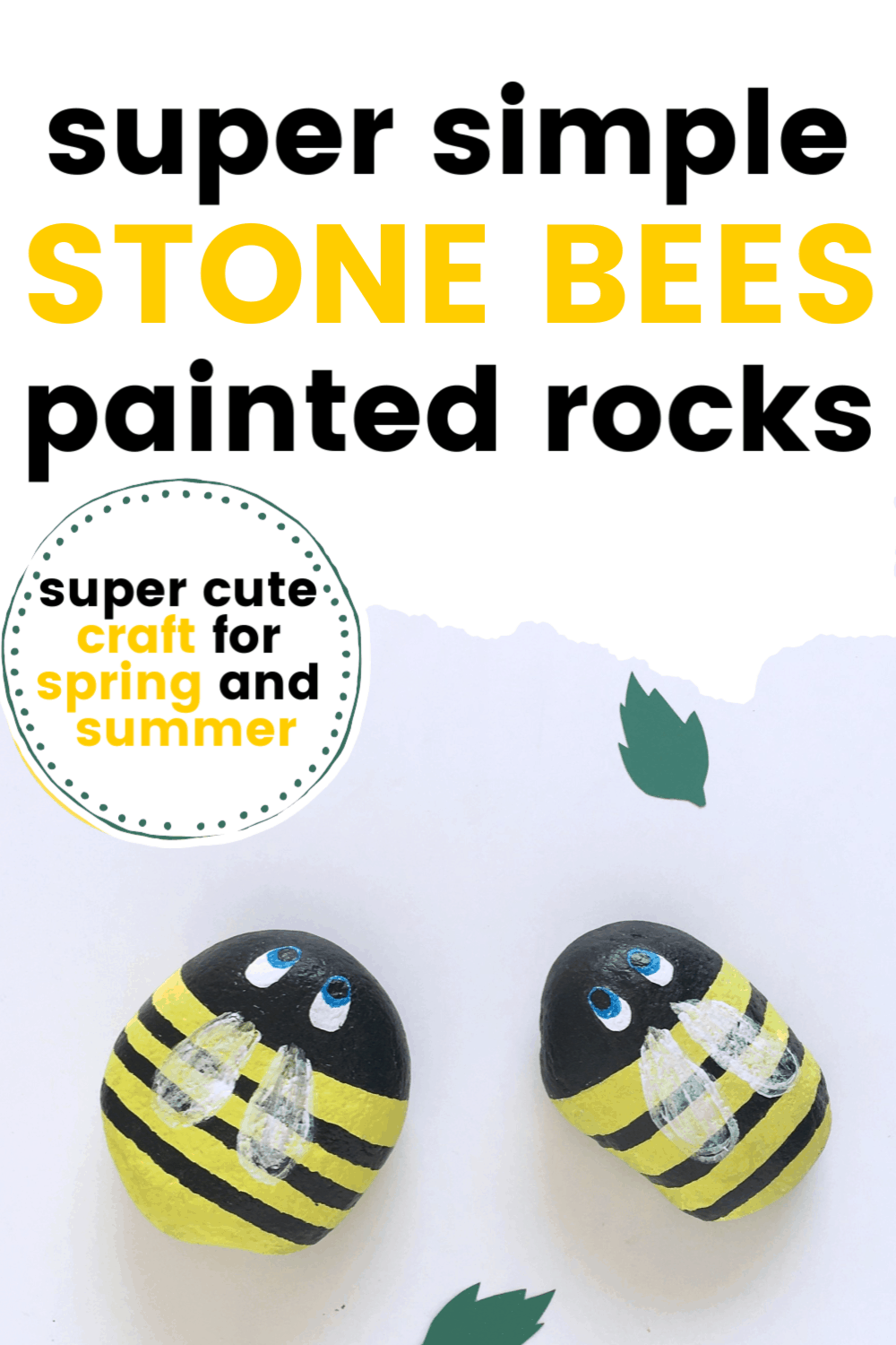 This spring, let your kids create this fun painted rocks Easy Bee Craft! There are so many ways you can use them in your preschool lessons!