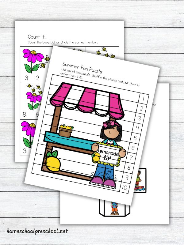 Summer Math Activities for Preschoolers
