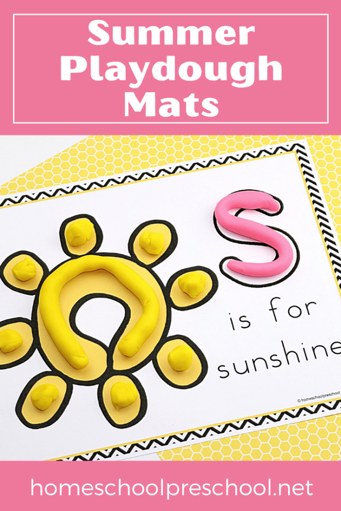Build fine motor skills and creativity with these summer playdough mats! Print them all out and add them to your summer learning activities.