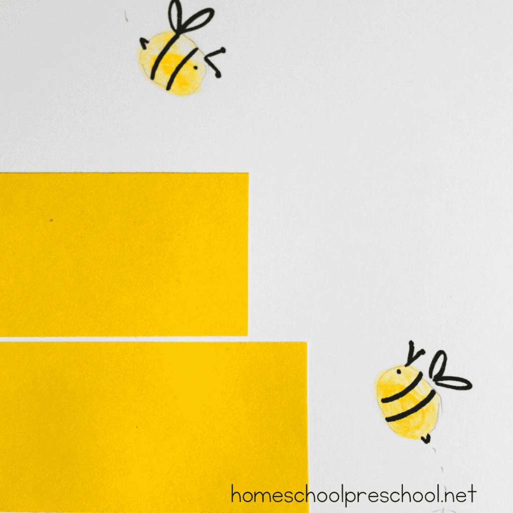 This beehive craft for preschoolers is simply adorable! Fingerprint bees add to the playfulness of this paper craft that's perfect for spring and summer.