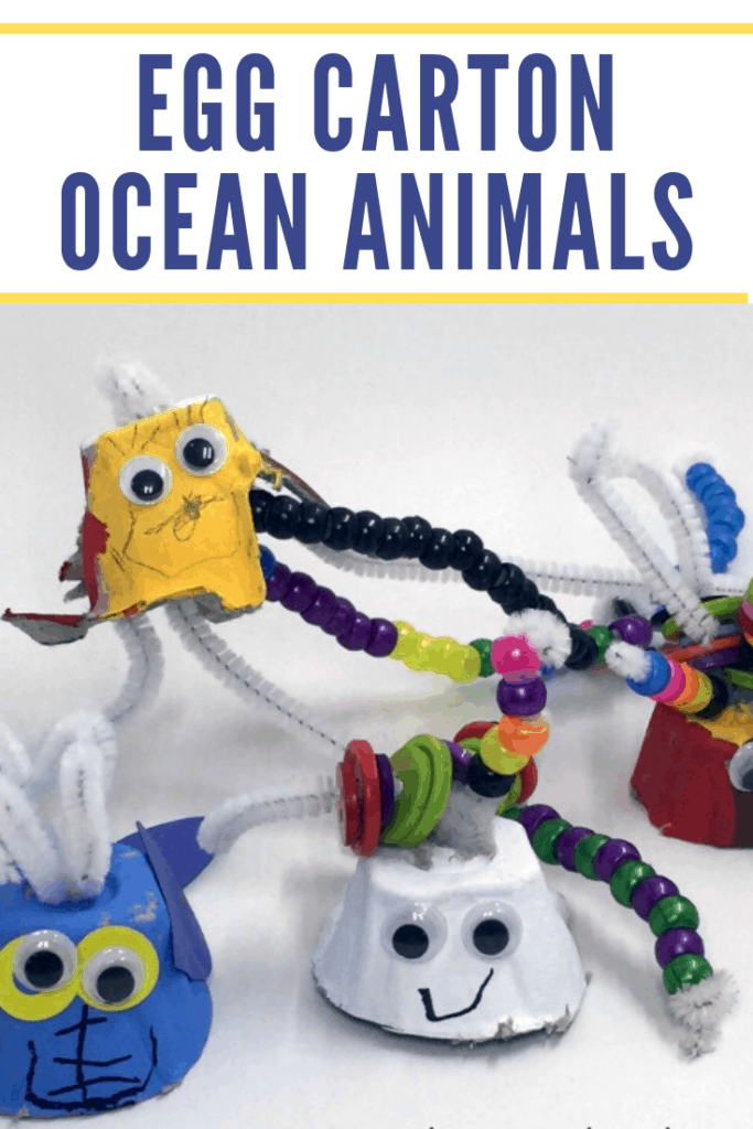 These egg carton ocean animals crafts are perfect for summertime! Decorate recycled egg cartons and turn them into cute sea creatures.