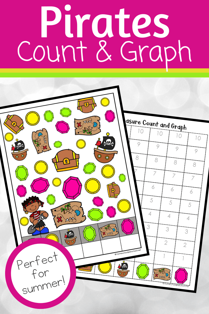 This pirate count and graph activity pack is a great way for preschoolers to practice counting and graphing skills all year long!