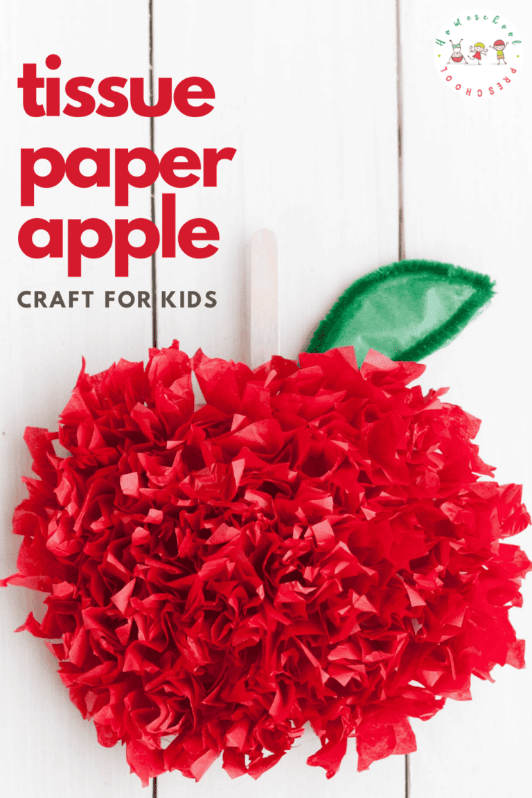 This tissue paper apple craft is perfect for back to school! Little ones will love displaying this paper craft in the fall.