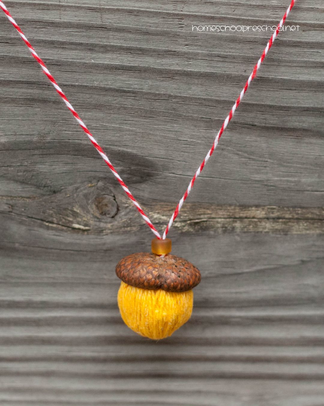 Acorn Necklace Craft for Preschoolers