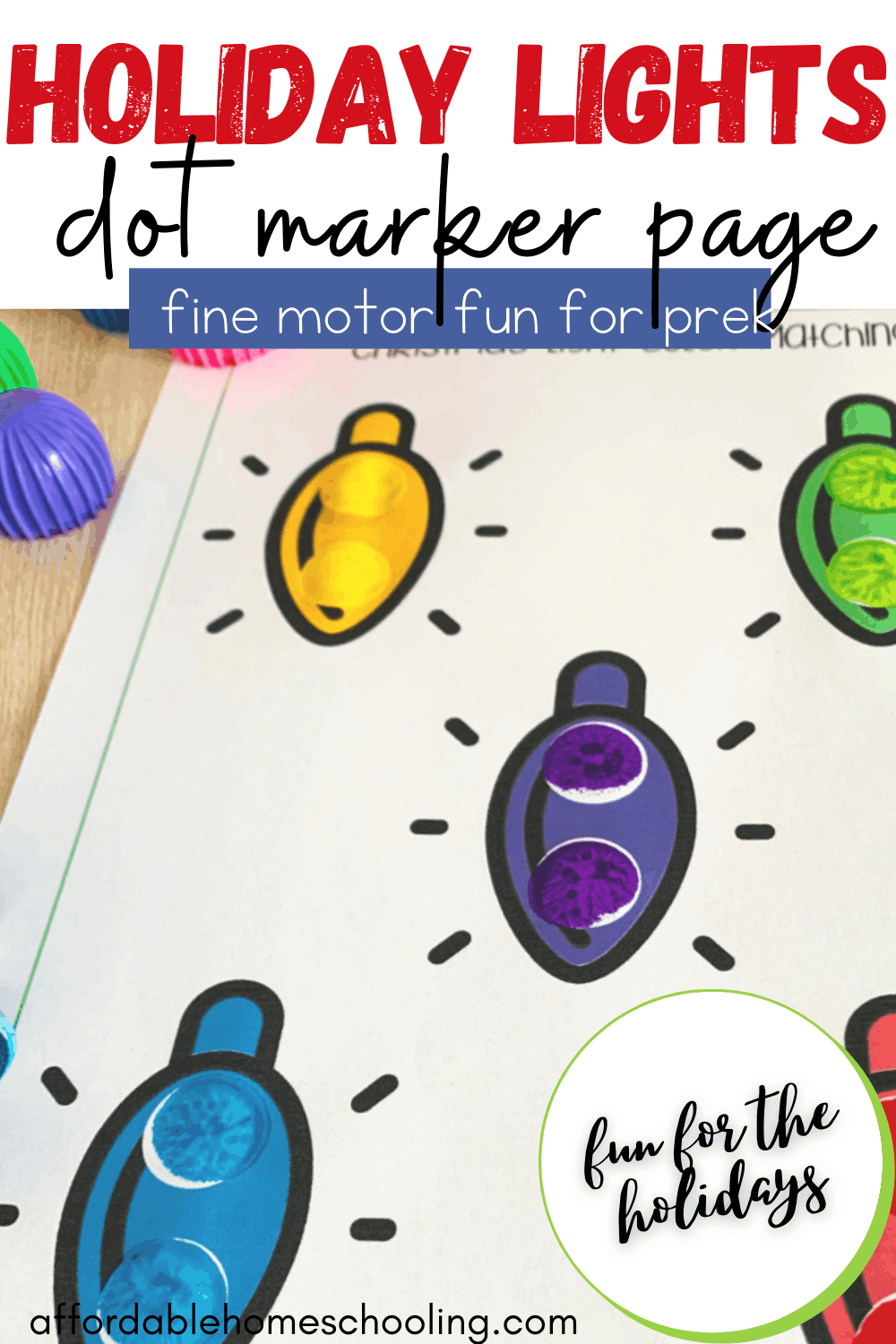 Christmas Lights Dot Marker Printable