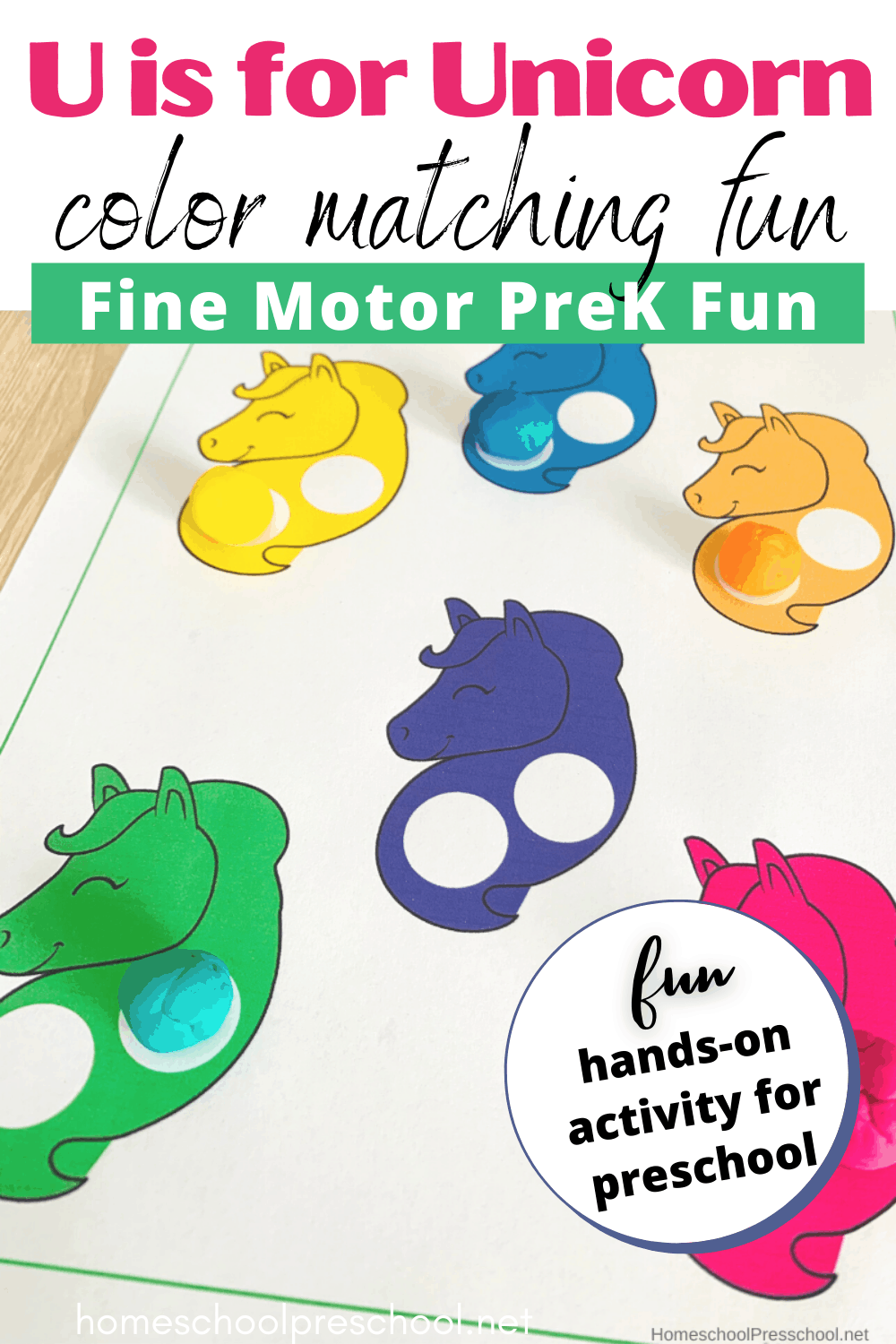 Unicorn Color Matching Worksheet