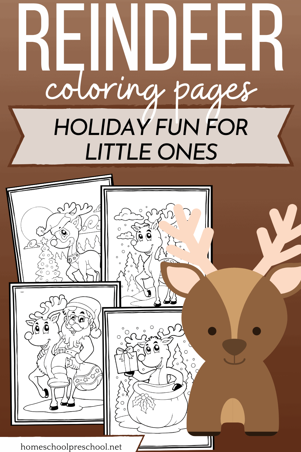 Reindeer Christmas Coloring Pages