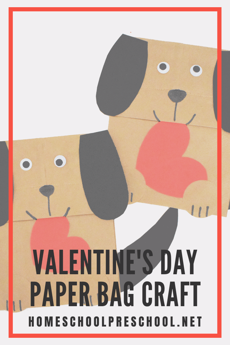 Paper Bag Dog Valentine Craft