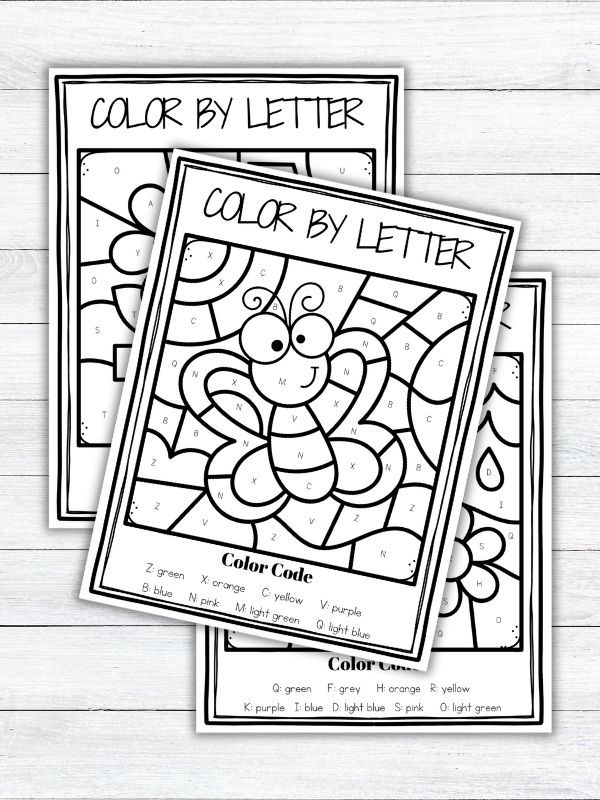 Spring Color by Alphabet Worksheets