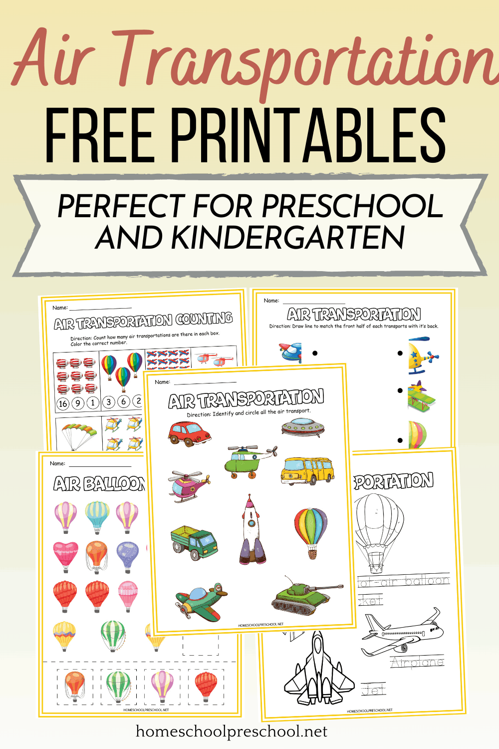 Air Transportation Activities for Preschoolers