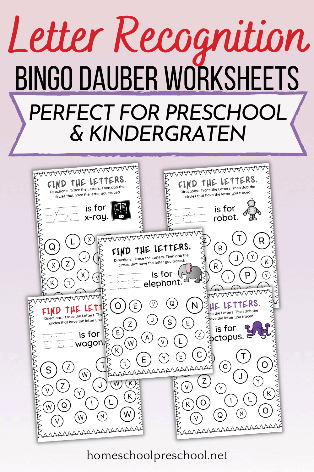 Alphabet Bingo Dauber Worksheets