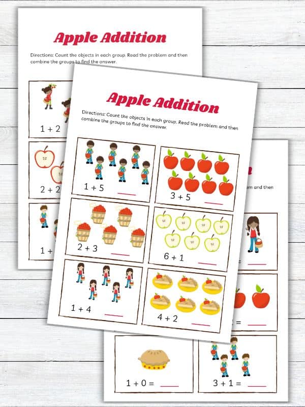 Apple Addition Worksheets