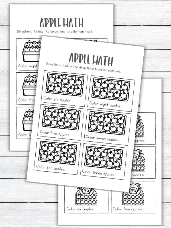 Apple Math Coloring Pages