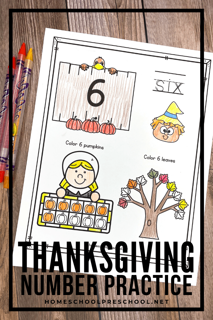Thanksgiving Number Worksheets