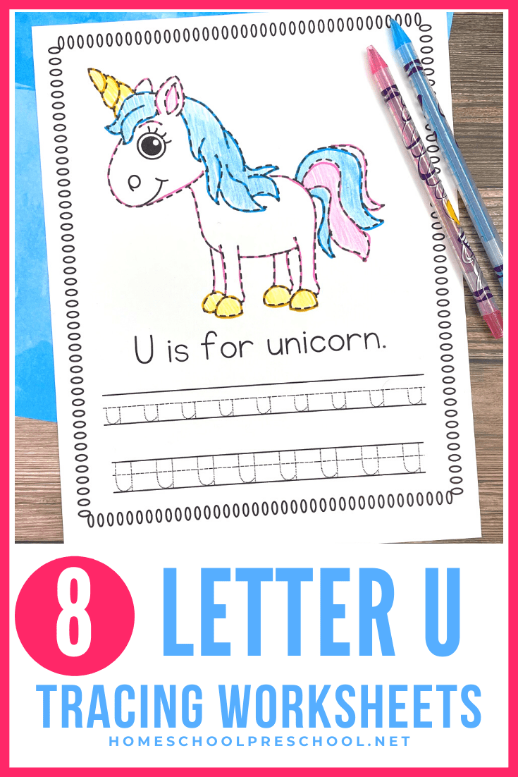 Letter U Tracing Worksheets