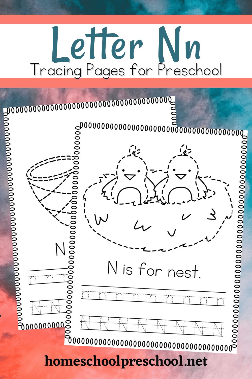 Letter N Tracing Worksheets